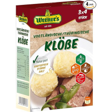 Werner´s Vogtländische/Thuringian Dumplings, 3 x 4 koldūnai, 6 pakuotės dėžutėje, be glitimo, be laktozės, be dažiklių, skirti formavimui 