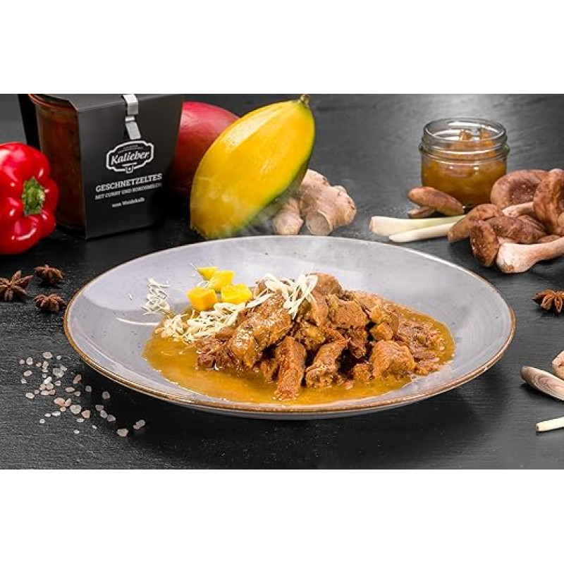 Kalieber Pasture Calf Sliced with Curry and Coconut Milk, Naturally Rich in Protein
