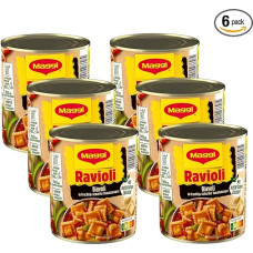 MAGGI Ravioli Diavoli, koldūnai su mėsos įdaru vaisiniame karštame pomidorų padaže, skirti puodui ir mikrobangų krosnelei, 6 vnt. (6 x 800 g)