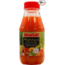 WeserGold Multivitamin 12 vaisių nektaras, 24 vnt. (24 x 0,33 l), vienkartinė pakuotė