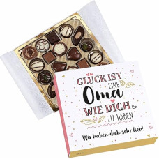 Herz & Heim® Glück ist, eine Oma wie dich zu haben Lindt šokoladiniai saldainiai su pageidaujamu tekstu