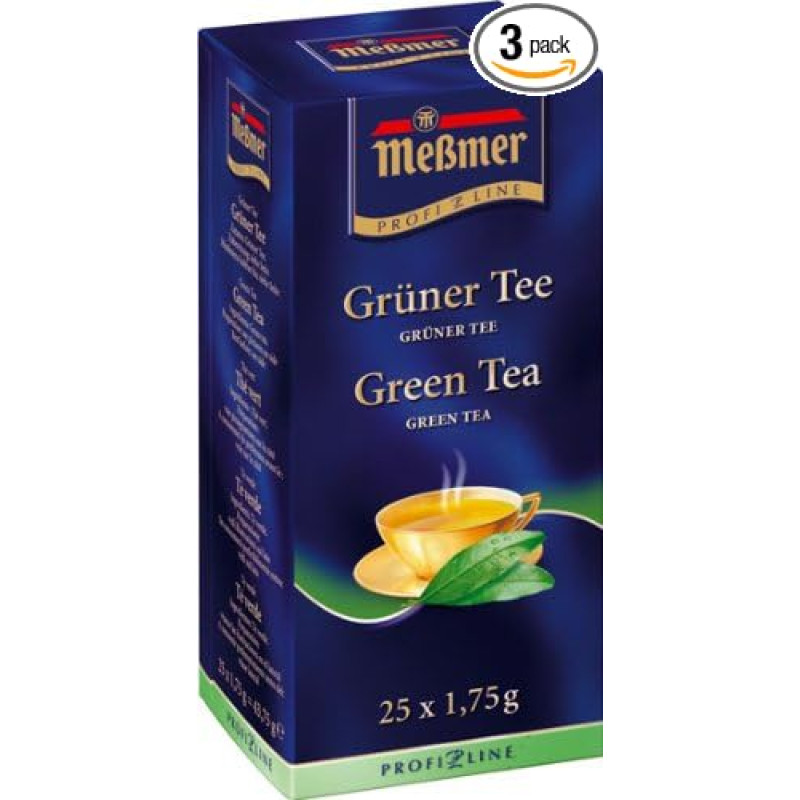 Meßmer ProfiLine Green Tea 25 x 1.75 g Pack of 3 x 44 g