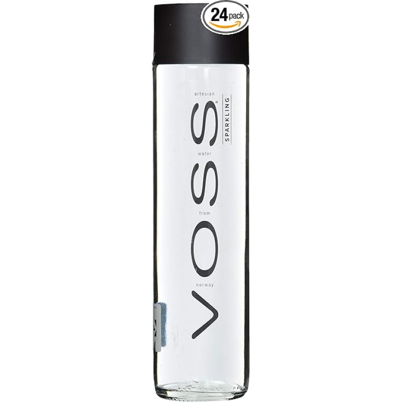 Voss Water Sparkling 375 ml Natural Mineral Water Carbonated Pack of 24 (Disposable, 24 x 375 ml)