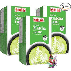 Yoaxia ® – Pack of 3 – [3 x 250 g (10 x 25 g)] Gold Kili Instant Matcha Latte Drink/Matcha Latte + a Small Lucky Pendant Free