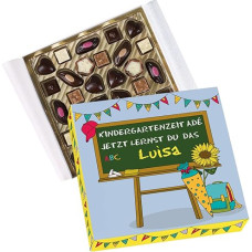 Herz & Heim® School Gift Alcohol-free Lindt Chocolates with Personalisation, 155 g, Now You Learn the ABC