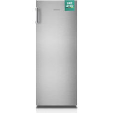Heinrich´s HEINRICHS Freestanding Fridge 242 L, Full Room Fridge, LED Lighting, Standing Fridge with 5 Glass Shelves + 1 Vegetable Compartment + 4 Door Shelves, Door Hinge Changeable, Quiet 40 dB