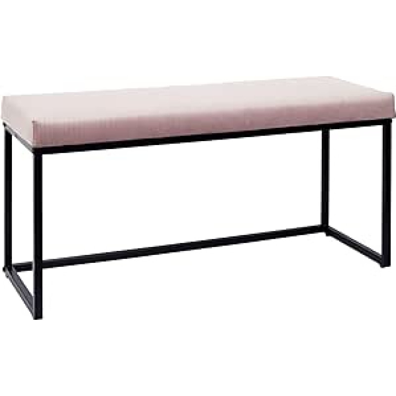 HOME DECO FACTORY HD6835 Pink Velvet Cotele Metalinis suolas - Geležis, tekstilė - Poliesterio paminkštinimas - Poliuretanas, rožinis milteliai, 100,00 x 39,00 x 49,00 cm
