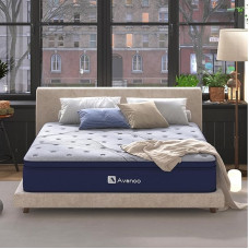 Avenco Single Mattress 90 cm, Pocket Spring Mattresses, Bamboo Foam Hybrid Mattress, Single Mattress in a Box, Skin-friendly, Soft Knitted Fabric, CertiPUR-US, 90 x 190 x 20 cm