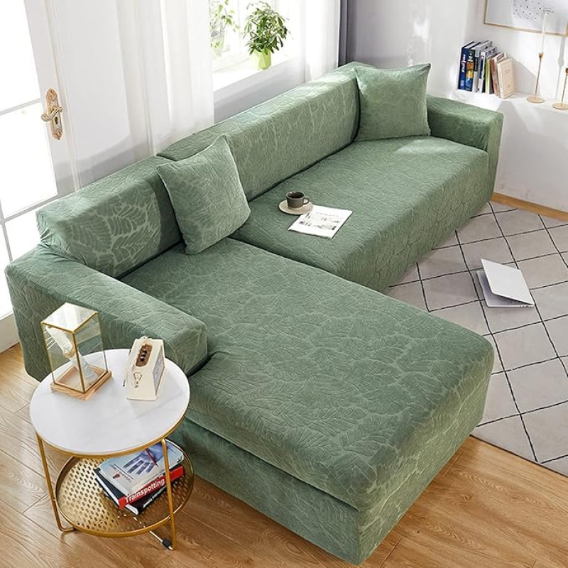 Storas vandeniui atsparus sofos užvalkalas, storas sofos užvalkalas šunims, elegantiškas žakardinis elastingas sofos užvalkalas, baldų užvalkalai su neslystančiomis putomis, 3 sėdimųjų vietų ir 2 sėdimųjų vietų su foteliu, baldų komplektas, A, 4 sėdimųjų 