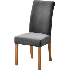 Lalluxy Parson Velvet Chair Covers Stretchy Super Soft Chair Protectors for Party Pet Protector (Set of 6, Dark Grey)