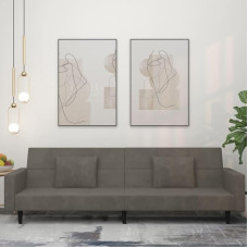 ZEYUAN sofa-lova 2 sėdimų vietų su 2 pagalvėlėmis Tamsiai pilkas aksomas, poilsio sofa, sofos ir kušetės, poilsio sofa, sofa svetainei - 375817