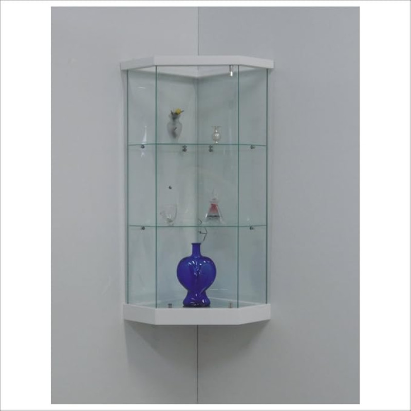 Corner Glass Cabinet VM 504 TC (White)