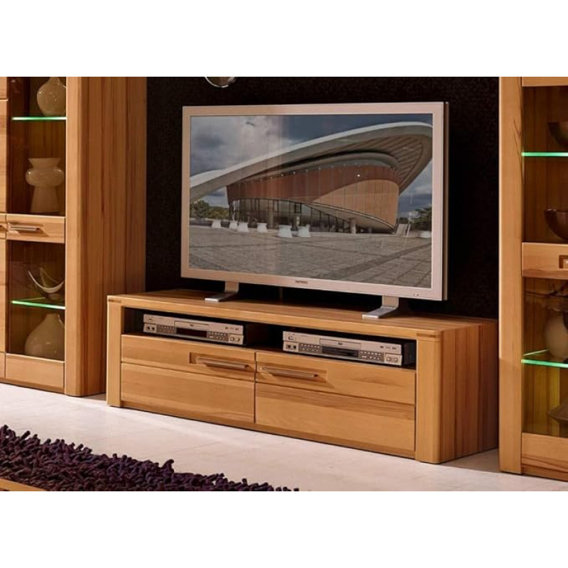 Froschkönig24 Nature Plus TV baldai Žemoji lentynėlė Šoninė lentynėlė Šoninė lentynėlė Heartwood Bukas