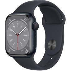 Apple Watch Series 8 (GPS, 41 mm) Aluminium Case Midnight with Midnight Sports Strap (Refurbished)