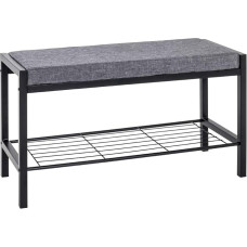 HAKU Möbel Batų suoliukas Pilka juoda metalinė tekstilės medžiaga Matmenys W 80 cm x H 48 cm x D 32 cm Stilius: Modernus