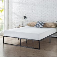 Zinus Lorelai Double Bed Frame - Bed 135 x 190 cm - 31 cm Height with Underbed Storage - Metal Platform Bed Frame - Black