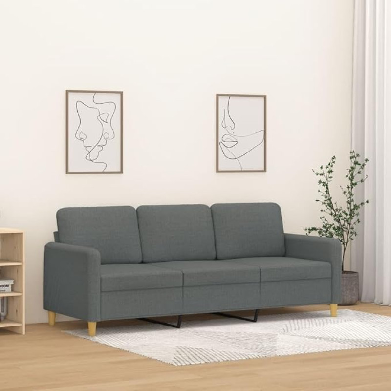 359487 Tamsiai pilka, 180 cm audinys, sofa, sofos ir kušetės, poilsio sofa, svetainės sofa, sofa su miego funkcija, sofa su miego funkcija