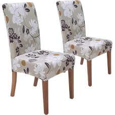 SPRINGRICO Kėdžių dangteliai valgomajam, 2 dalių rinkinys, įtempiamas valgomojo kėdės dangtelis, skalbiamas Spandex virtuvės kėdžių 