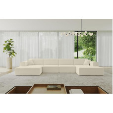 ALTDECOR IREA-U2-v4 kampinė U formos sofa 386 x 165 x 77 cm smėlio spalvos