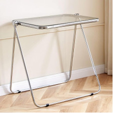 Sulankstomas staliukas su taburete, televizoriaus dėklu ir kėde Akrilo modernus sulankstomas kavos staliukas svetainei, miegamajam, virtuvei, lauke