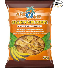 AFROASE - Bananų traškučiai saldūs - daugkartinė pakuotė (20 x 80 g)