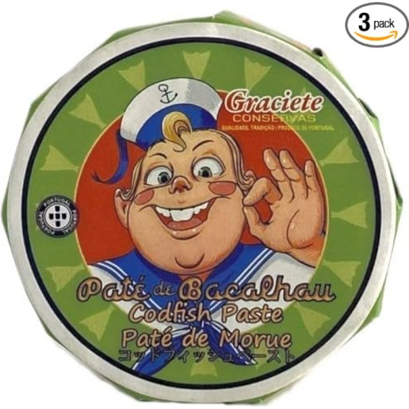 Conservas Graciete Gourmet Cod Paté/Sardine Paste - 3 pakuotės (3 x 85 g)