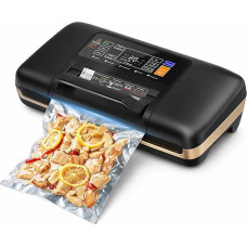 85 kPa Vacuum Sealer for Food, Double Weld Vacuum Sealer, 12-in-1 Film Welding Machine with Easy-Lock Handle, Built-in Cutter and Bag Storage, Removable Drip Tray