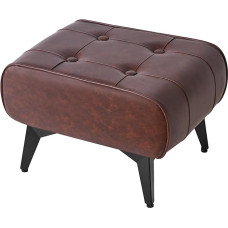 YMYNY Small Footstool Leather Footstool Modern Stool Padded Sofa Stool for Armchair Living Room Square Tech Fabric Ottoman Vintage 40 x 30 x 26 cm Brown HBD037Z