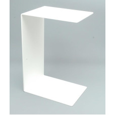 Dizainerio šoninis C formos matinės baltos spalvos aukštos kokybės milteliniu būdu dengtas metalas Elegantiškas modernaus dizaino sofos ar naktinis staliukas, idealiai tinkantis svetainei ar miegamajam