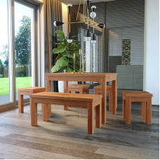 Krok Wood Milano valgomojo stalas iš buko masyvo (75 x 75 x 77 cm)