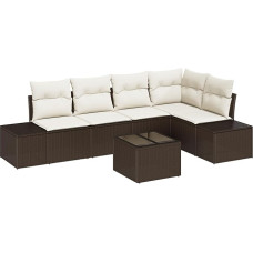 Rantry 5-teiliges Garten Sofa Set mit Kissen Grau Poly Rattan Gartenlounge Modelis3355737