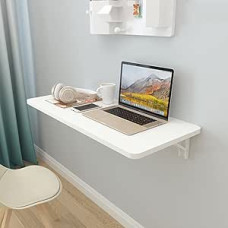 Weiße wandmontierte Werkbank, klappbarer Wandtisch, Frühstücksbartisch, Computertisch, Arbeitsstation, für Garage, Schuppen im Freien, Heimbüro, Waschküche, Küchen-Esstisch, 60 x 30 cm, 80