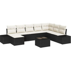 8-teiliges Garten Sofa Set mit Kissen braunes Poly Rattan Gartenlounge Modelis3347187