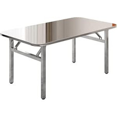 Küchen-Arbeitstisch, Arbeitstisch, Workstation, für Werkstatt, Garage, Büro, Zuhause, klappbarer kommerzieller Vorbereitungstisch, robuster Edelstahl-Klapptisch