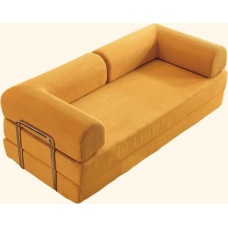 Kompresinė sofa, transformuojama sofa-lova, dvivietis velvetinis čiužinys, sulankstomas, patogus svetainės kambarys, funkcinė atminties putų sofa su porankiais, sofa mažoms erdvėms (200 cm / 78