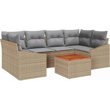 Gartensofa-Set mit Kissen 7 pcs Beige Poly-Rattan Gartenmöbel Modelis3347784