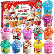 Slime Advent Calendar 2025 Children Boys 10 12 8 6 5 4 7 11 13 14 Years Girls Slime Set Christmas Calendar Christmas Gifts Children Boys Christmas Gifts for Girls Boys Fluffy Slime Set