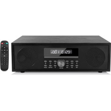 Compact System with CD Player, Micro HiFi System, 2 x 20 W Speaker System, Mini Stereo System with FM Radio, Bluetooth, Aux Input, USB Input, HiFi Music System with Audio Output (CD169, Retro Black)
