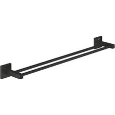 GROHE Start Cube 411042430 Dvigubas rankšluosčių laikiklis 2 dideliems rankšluosčiams 65 cm pločio, gręžimo atstumas 60 cm, įskaitant kaiščius ir varžtus Paslėptas tvirtinimas Kvadratinis juodas