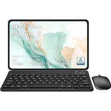 Blackview Mega2 Tablet 12 Inch Android 15 Tablets, 24GB RAM + 128GB ROM, 120Hz 2K FHD Gaming Tablet with Keyboard Mouse Pen Headphones, 4G LTE + 5G WiFi, 9000 mAh, WideVine L1, Dual Camera, Face ID