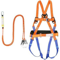 Full Body Safety Harness, F All Protection Set with Removable Safety Belt and Chest Loops, Fall Protection for Multi-Purpose Waist Hip Protection for Mountaineering