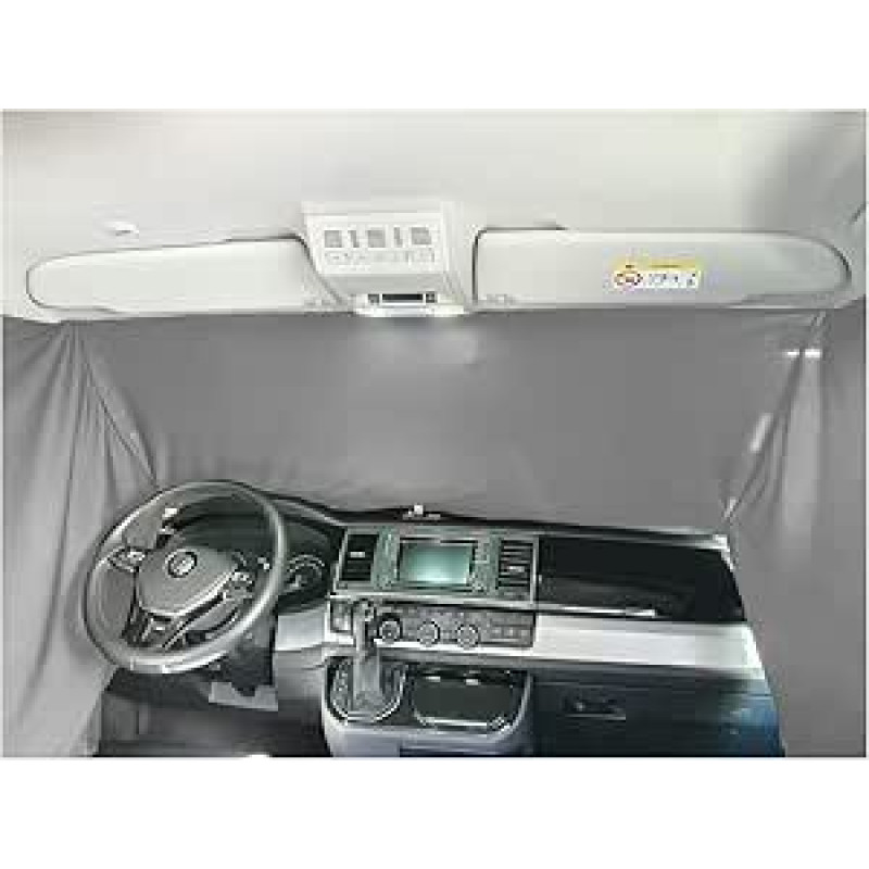 BREMER SITZBEZÜGE Priekinis priekinis stiklas Apsauga nuo saulės Kempingai Vairuotojo kabinos užuolaidos Suderinama su Renault Trafic 3 nuo 2014 m., pilkos spalvos
