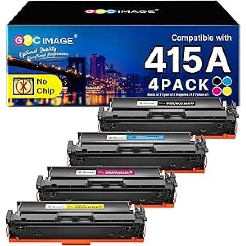 GPC IMAGE 415A MFP M479fdw Toner Kompatibilus su HP 415A W2030A W2030X 415 Color Laserjet Pro MFP M479fdw M479fdw M479fdn M479fnw M479dw M479 M479 M454dn M454dw Toner (Schwarz Cyan Gelb Magenta 4 vnt.)