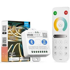 BTF-LIGHTING 4 zonų 2,4 GHz RF nuotolinio valdymo pultas RB2&SP530E WiFi Bluetooth valdymo rinkinys Palaiko FCOB COB SMD PWM arba SPI CCT Dual White Tunable Colour Temperature LED Strip DC5V DC12V DC24V