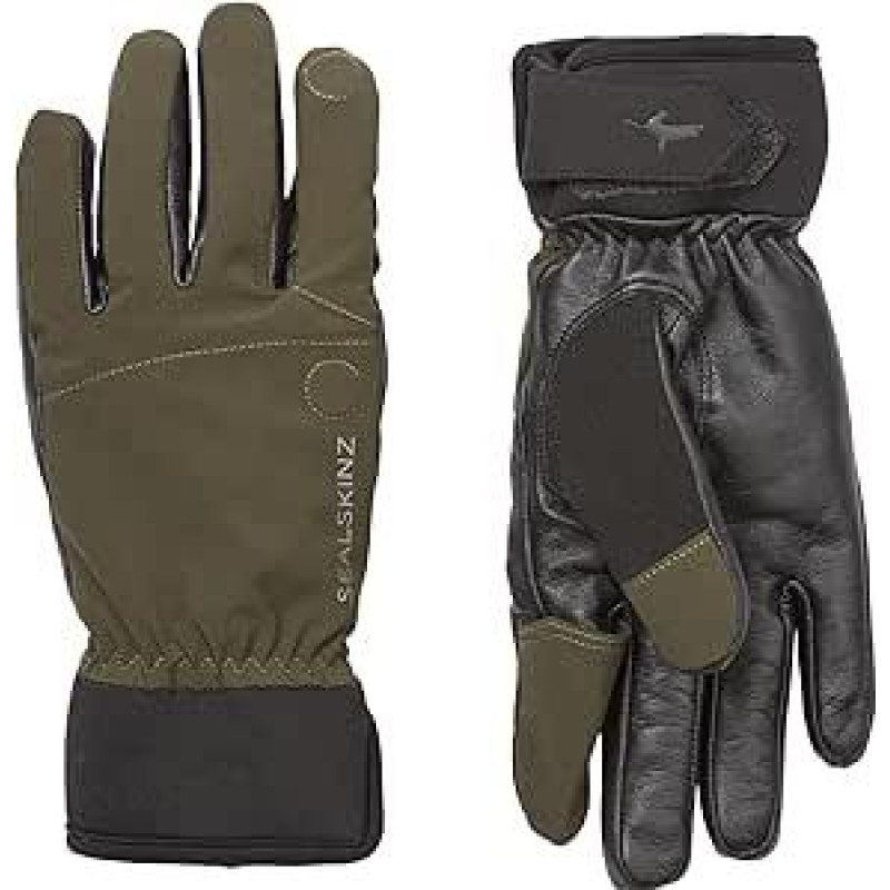 SEALSKINZ Unisex neperšlampama šaudymo pirštinė - alyvuogių žalia/juoda