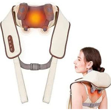 6D Nackenmassagegerät, Kabelloser Schulter- und Nackenmassager mit Knet Massage, 2 Heizstufen & waschbarem Bezug, für Nacken, Schulter, Rücken, Geschenke für Papa Mutter