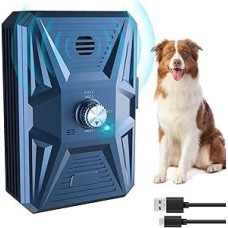 Queenmew Anti Bell Device Dogs, 3 Modes Anti-Bark Ultrasonic Device, 33 Foot Stop Dog Bark Device, IPX4 Waterproof Anti-Bark for Dogs for Training Large Small Dogs Outdoor and Indoor