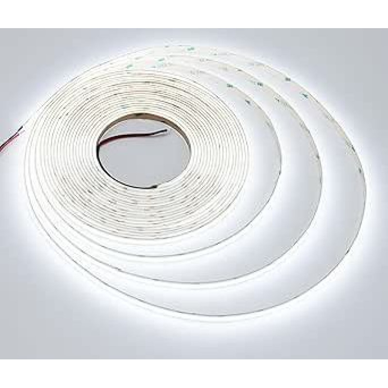 JOYLIT 10 m COB LED juosta, vėsiai balta, 24 V, 120° vidaus, 384 LED/M 6000 K šviesos juosta, reguliuojamas apšvietimas, CRI 90+ 7650 LM, ryški lipni šviesos juosta miegamajam, svetainei, biurui, viešbučiui