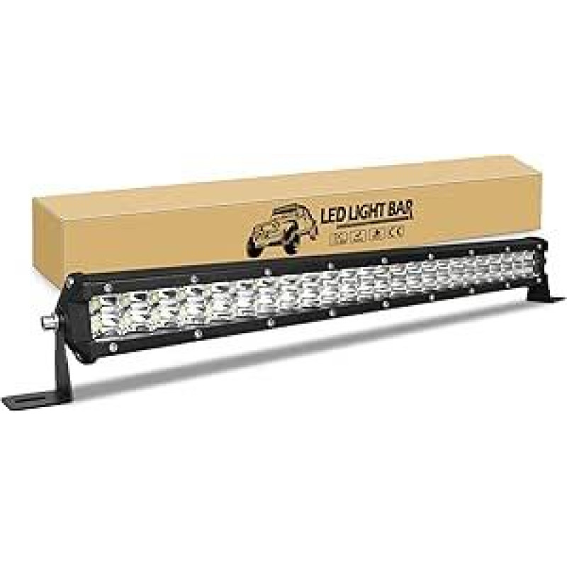 RIGIDON 20 colių 50 cm 144 W LED šviesos juosta automobiliams 12 V 24 V LED bekelės apšvietimas IP67 vandeniui atsparus LED darbo šviesos juosta automobiliams traktoriams SUV UTV ATV sunkvežimiams 6000 K balta rūko šviesa