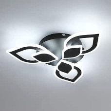 Šiuolaikinis LED lubų šviestuvas, 40 W, 4500 LM, 48 cm, LED miegamasis, juodas akrilo lubų apšvietimas svetainei, prieškambariui, virtuvei, šalta balta spalva, 6500 K